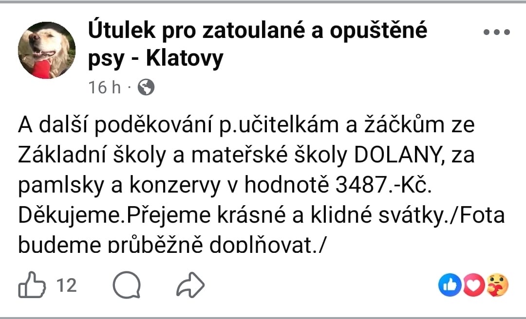Děkujeme všem lidem s dobrým srdcem